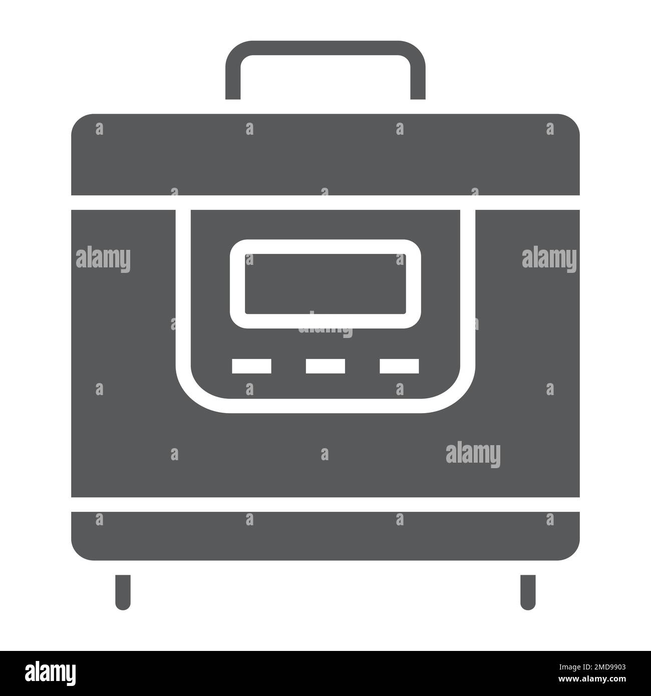 Multicooker glyph icon, kitchen and cooking, household sign vector graphics, a solid pattern on a white background, eps 10. Stock Vector