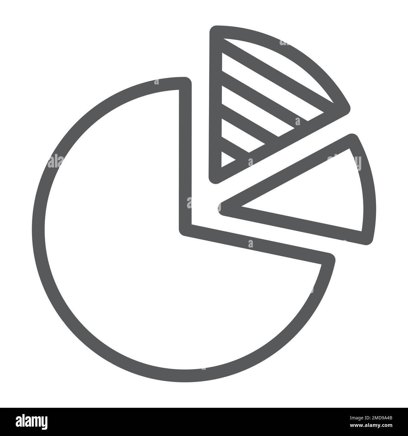 Pie Chart line icon, data and analytics, statistics sign, vector graphics, a linear pattern on a white background, eps 10. Stock Vector