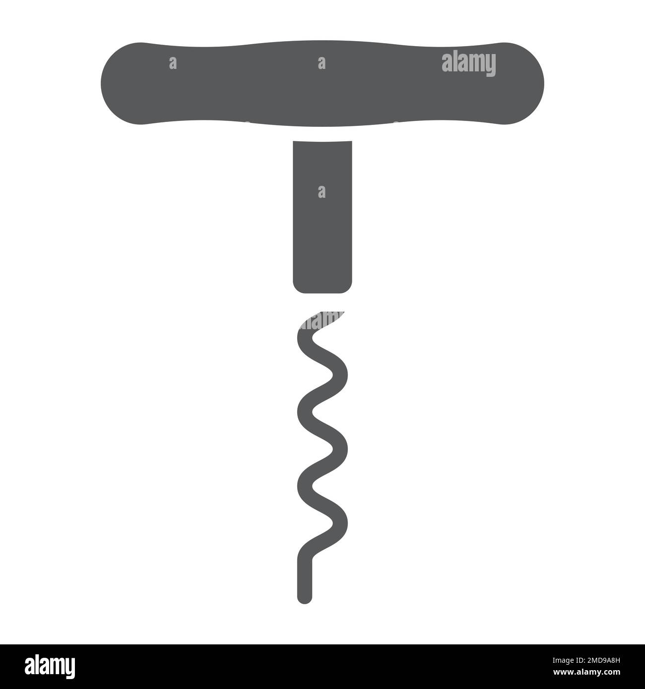 Corkscrew glyph icon, kitchen and cooking, opener sign vector graphics, a solid pattern on a white background, eps 10. Stock Vector