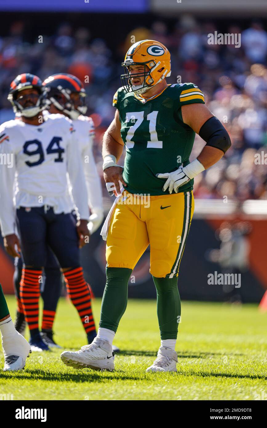 Green Bay Packers center Josh Myers (71) pictured before an NFL football  game against the Washington Commanders, Sunday, October 23, 2022 in  Landover. (AP Photo/Daniel Kucin Jr Stock Photo - Alamy