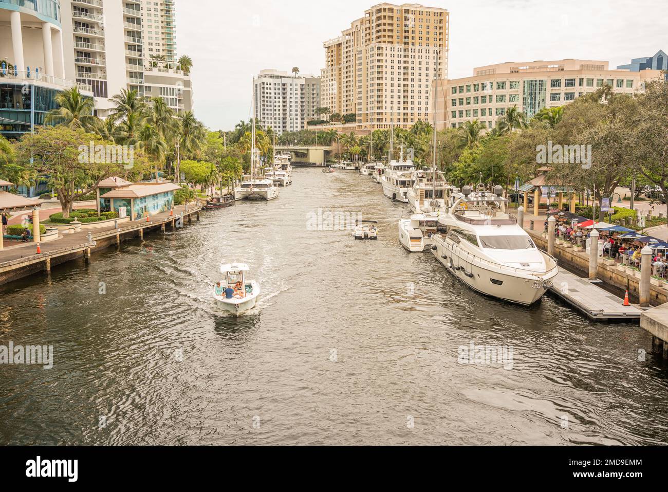 Fort Lauderdale, Florida January 21, 2023 Urban Landscape on Riverwalk in Fort Lauderdale