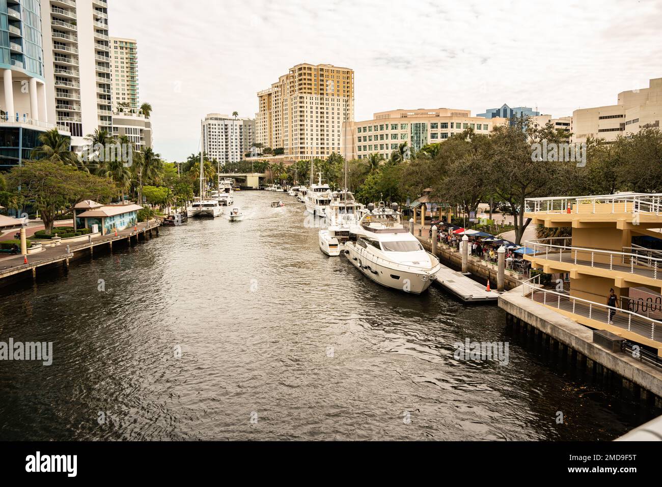 Fort Lauderdale, Florida January 21, 2023 Urban Landscape on Riverwalk in Fort Lauderdale