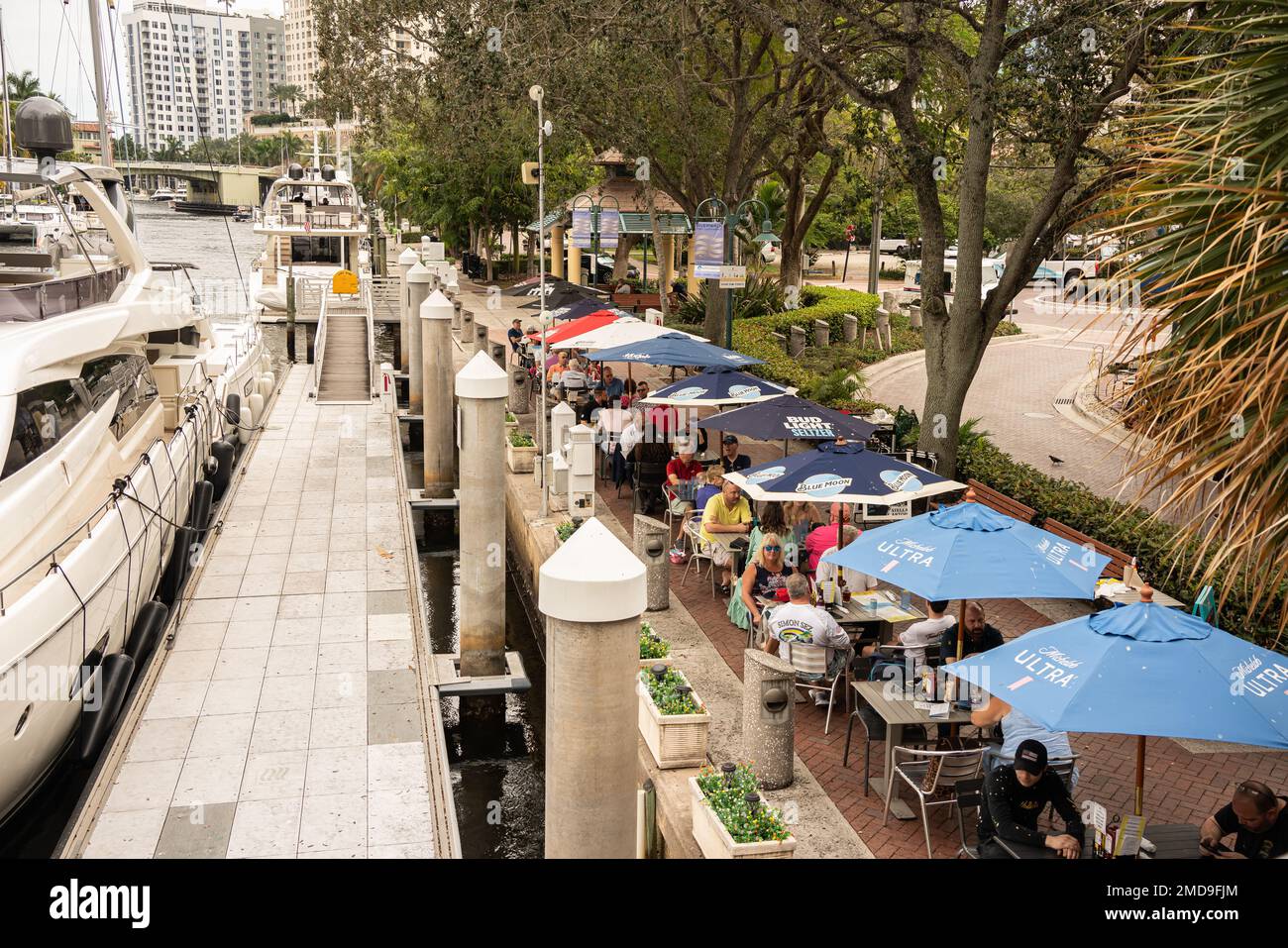 Fort Lauderdale, Florida January 21, 2023 Urban Landscape on Riverwalk in Fort Lauderdale
