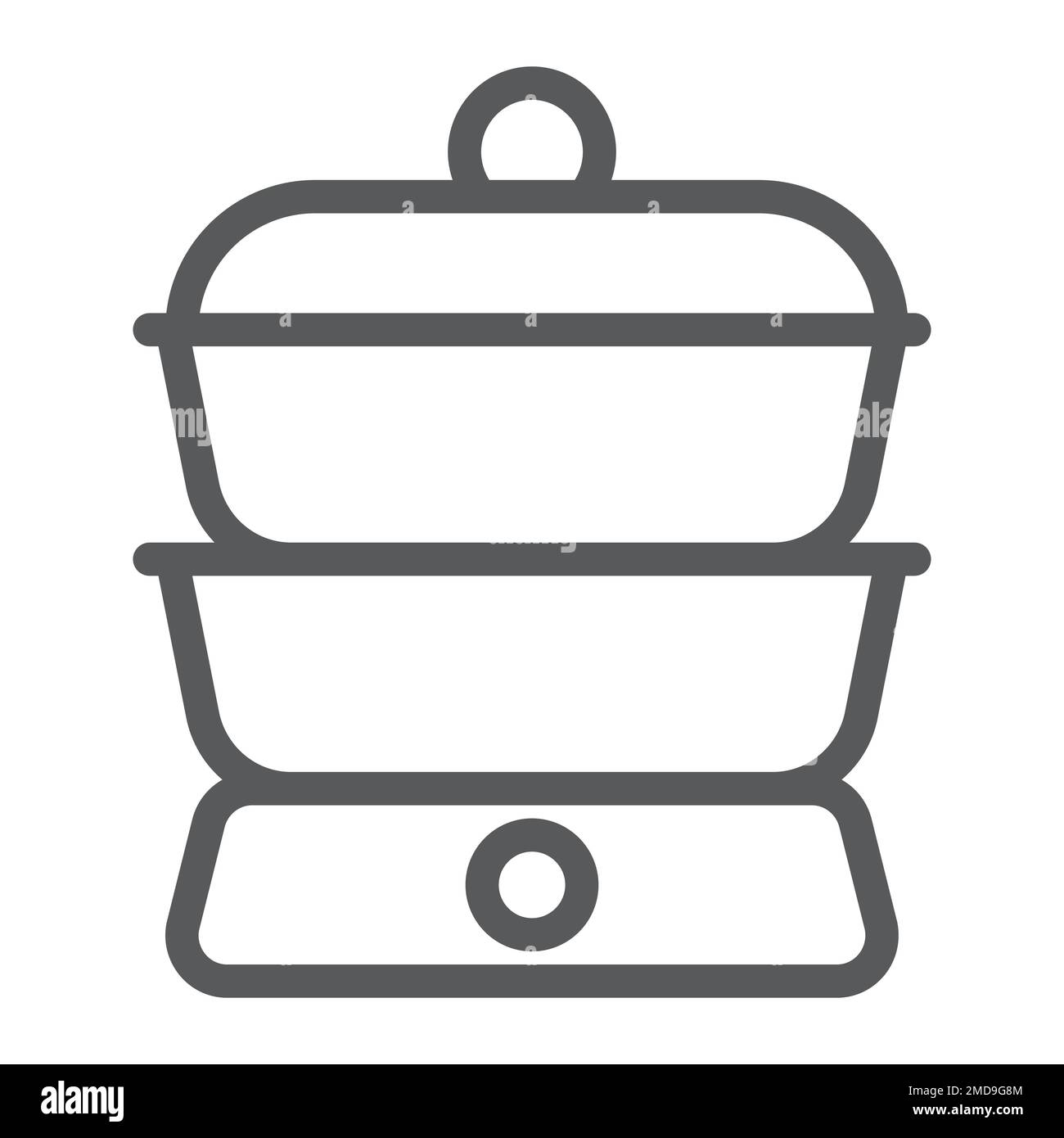 Double boiler line icon, kitchen and cooking, household sign vector graphics, a linear pattern on a white background, eps 10. Stock Vector