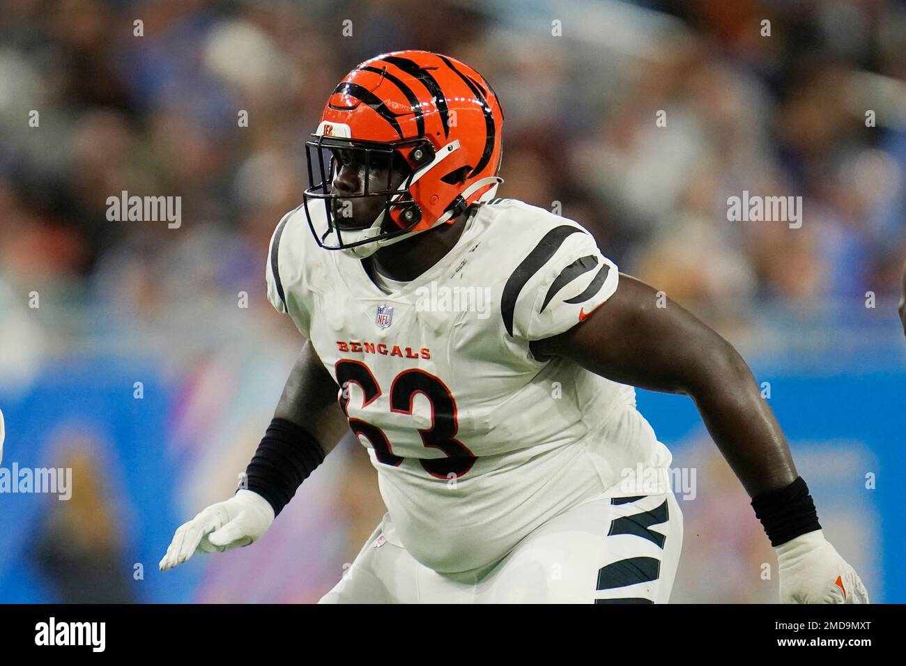 Cincinnati Bengals guard D'Ante Smith (70) looks to make a block during an  NFL football game against the Cleveland Browns, Sunday, Jan. 9, 2022, in  Cleveland. (AP Photo/Kirk Irwin Stock Photo - Alamy