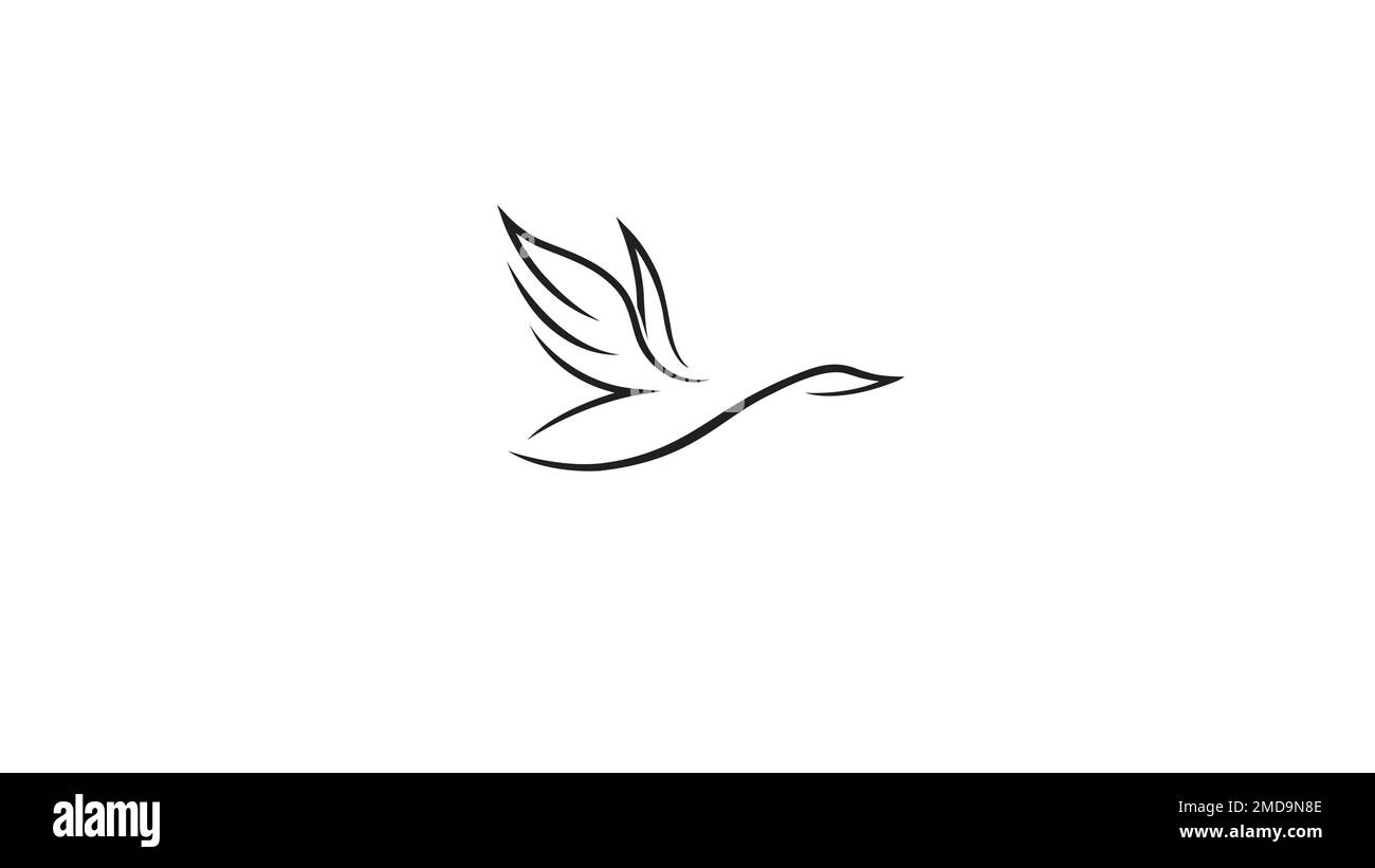 Creative Blue Swan Logo Symbol Vector Design Illustration Stock Vector