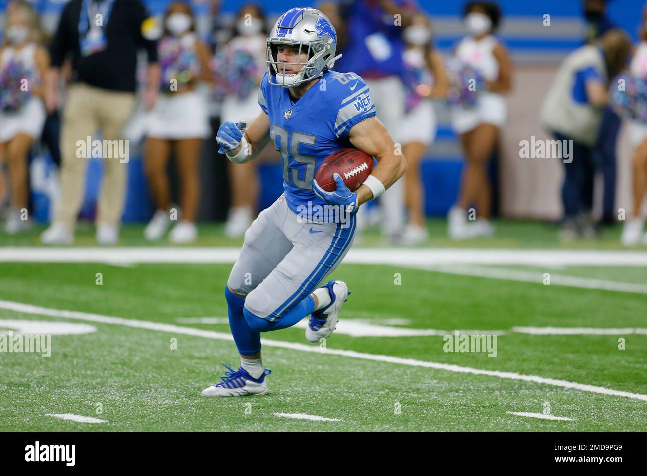 Detroit Lions wide receiver Tom Kennedy (85) has his face mask