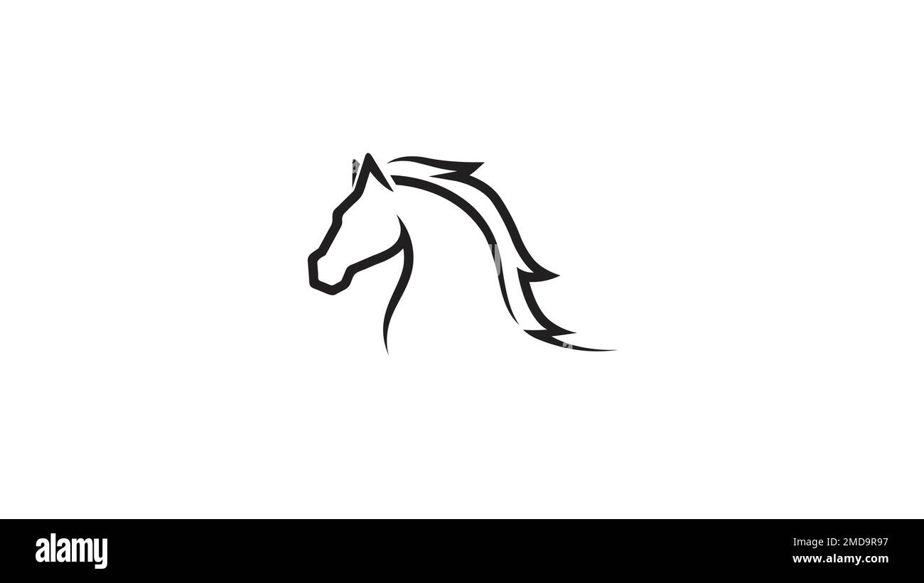 Horse Head Drawing Abstract Logo Vector Design Icon Symbol Illustration