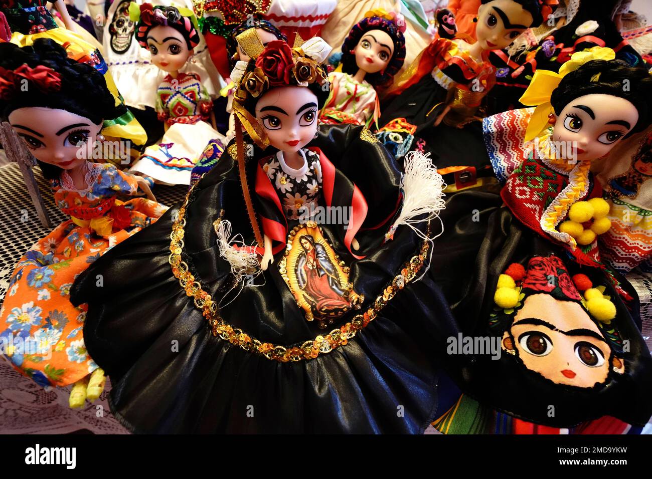 Mrs. Irma Vázquez, 77, manufactures and sells handmade Catrina dolls