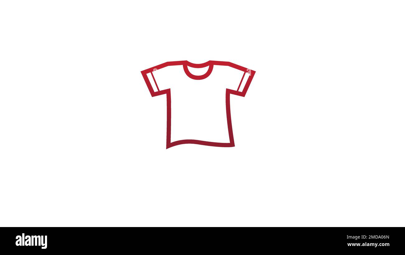 Creative Red Tee Shirt Silk Screen Logo Design Symbol Illustration Stock Vector