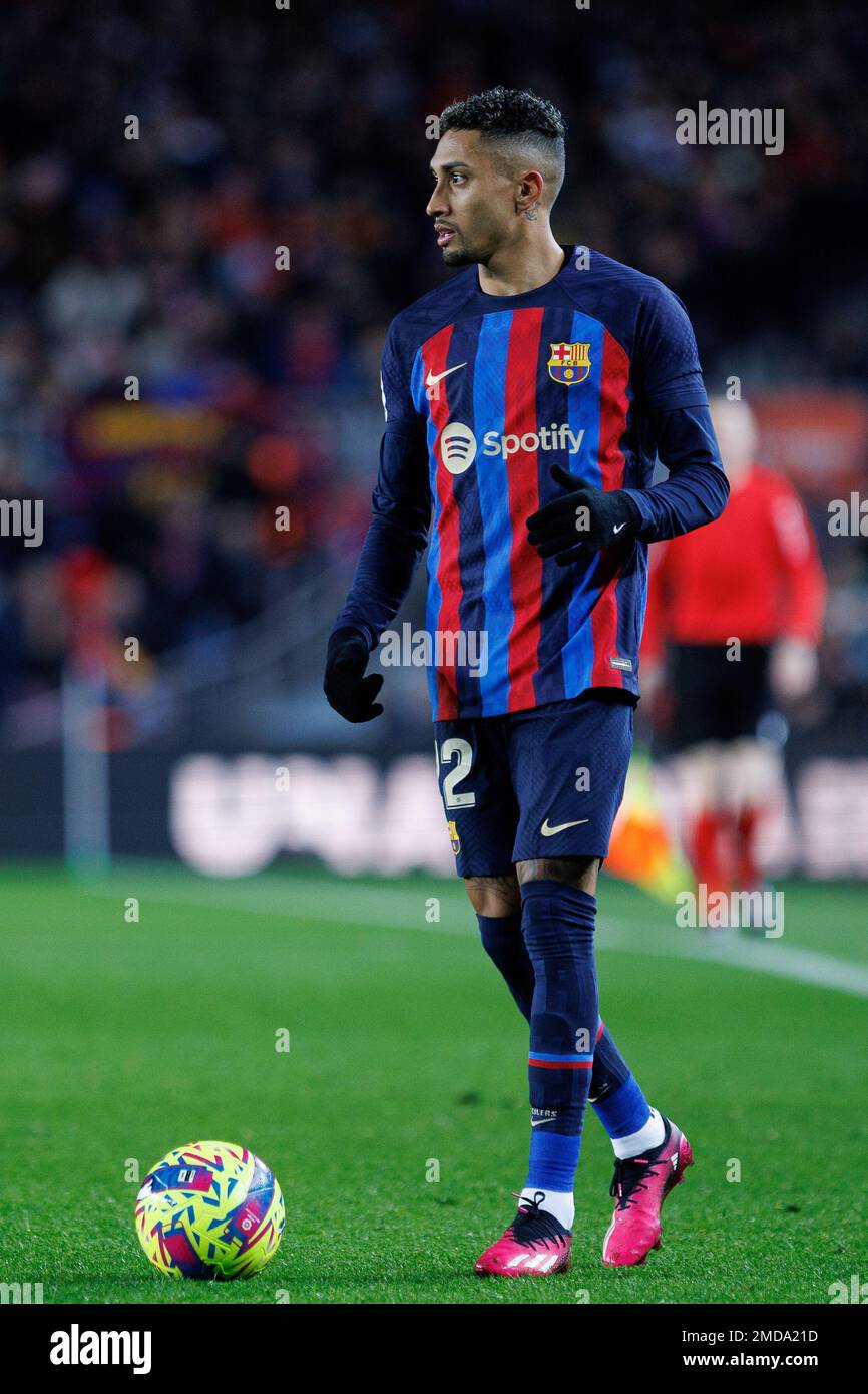 Barcelona, Spain. 22th Jan, 2023. Raphinha in action during the LaLiga match between FC Barcelona and Getafe CF at the Spotify Camp Nou Stadium in Barcelona, Spain. Credit: Christian Bertrand/Alamy Live News Stock Photo