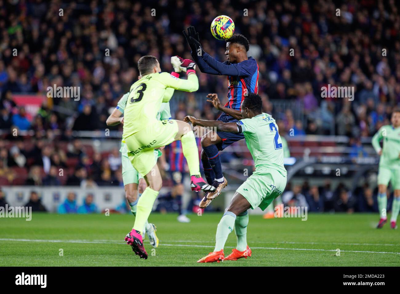 Barcelona, Spain. 22th Jan, 2023. Ansu Fati in action during the LaLiga match between FC Barcelona and Getafe CF at the Spotify Camp Nou Stadium in Barcelona, Spain. Credit: Christian Bertrand/Alamy Live News Stock Photo