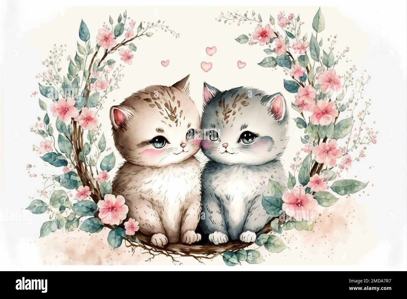 Cute little kitten in love on romantic Valentine's day hand drawn cartoon style. Generative AI Stock Photo - Alamy Cute little kitten in love on romantic Valentine's day hand drawn cartoon style. Generative AI Stock Photo - Alamy