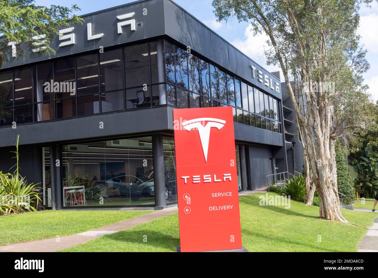 Sydney,Australia Tesla car showroom, delivery and service facility dealership in Chatswood