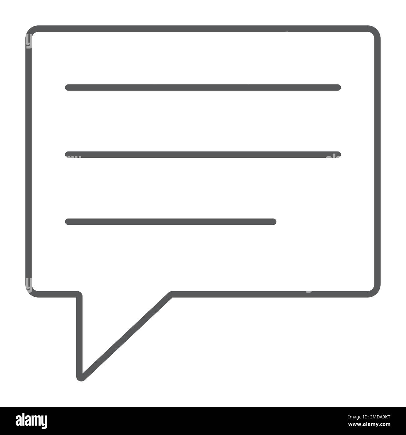 Text message thin line icon, dialog and chat, speech bubble messgae ...
