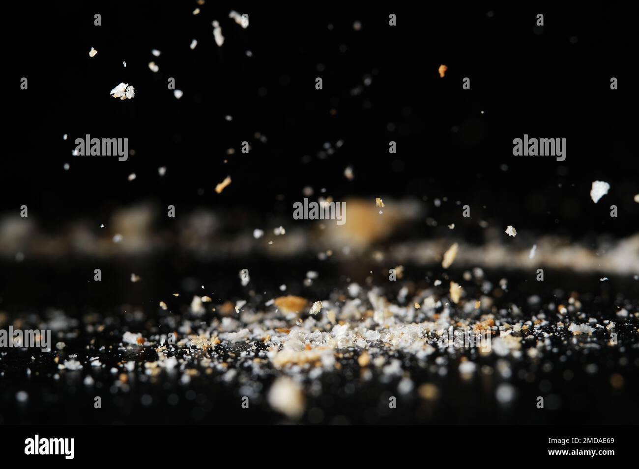 Macro shot of bread crumbs Stock Photo