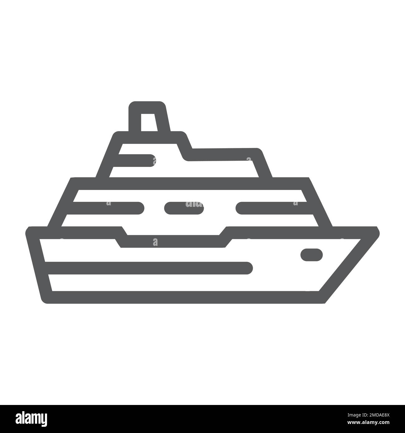 Cruise ship line icon, travel and tourism, boat sign vector graphics, a linear pattern on a white background, eps 10. Stock Vector