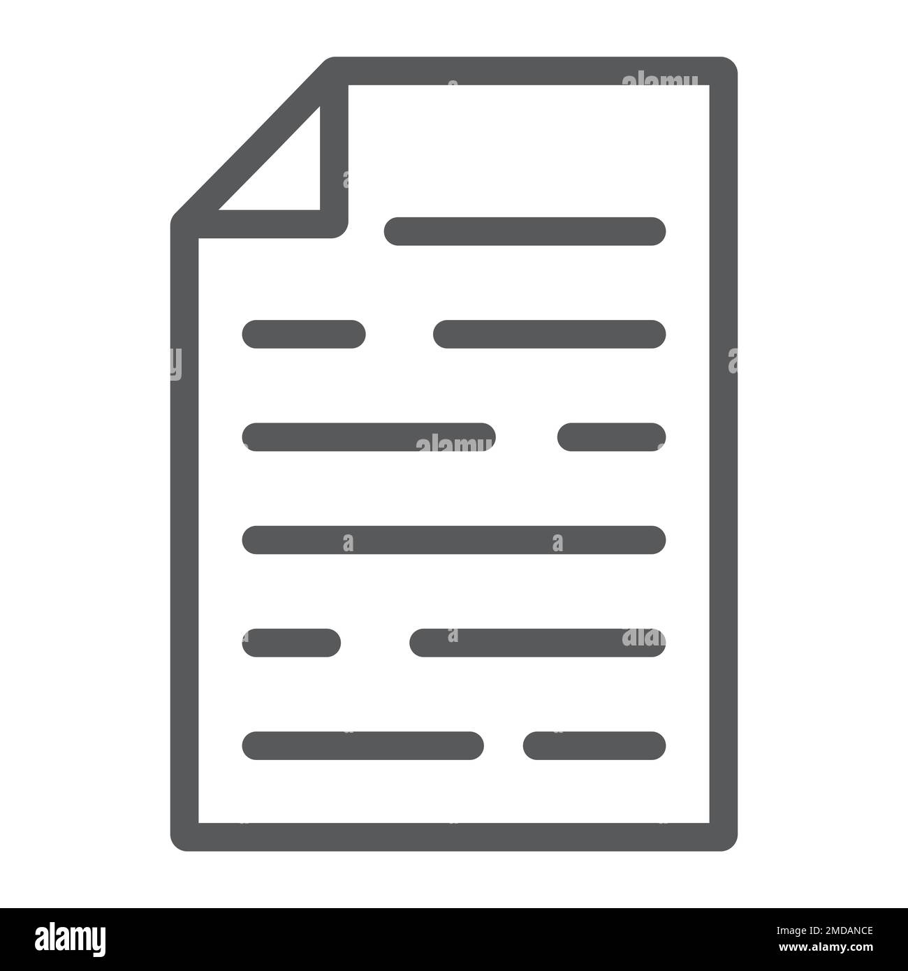 Document line icon, office and work, file sign, vector graphics, a ...