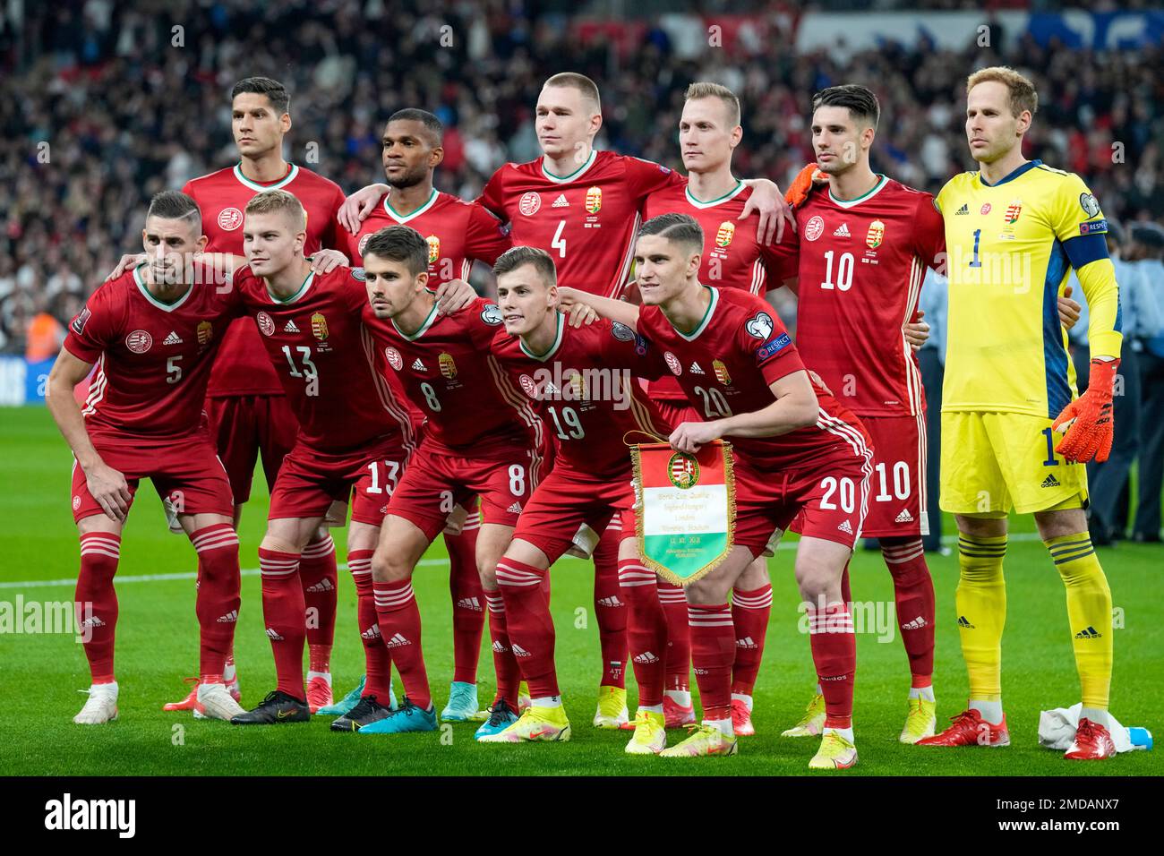 Hungary pose for a team photo ahead of their World Cup 2022 group I