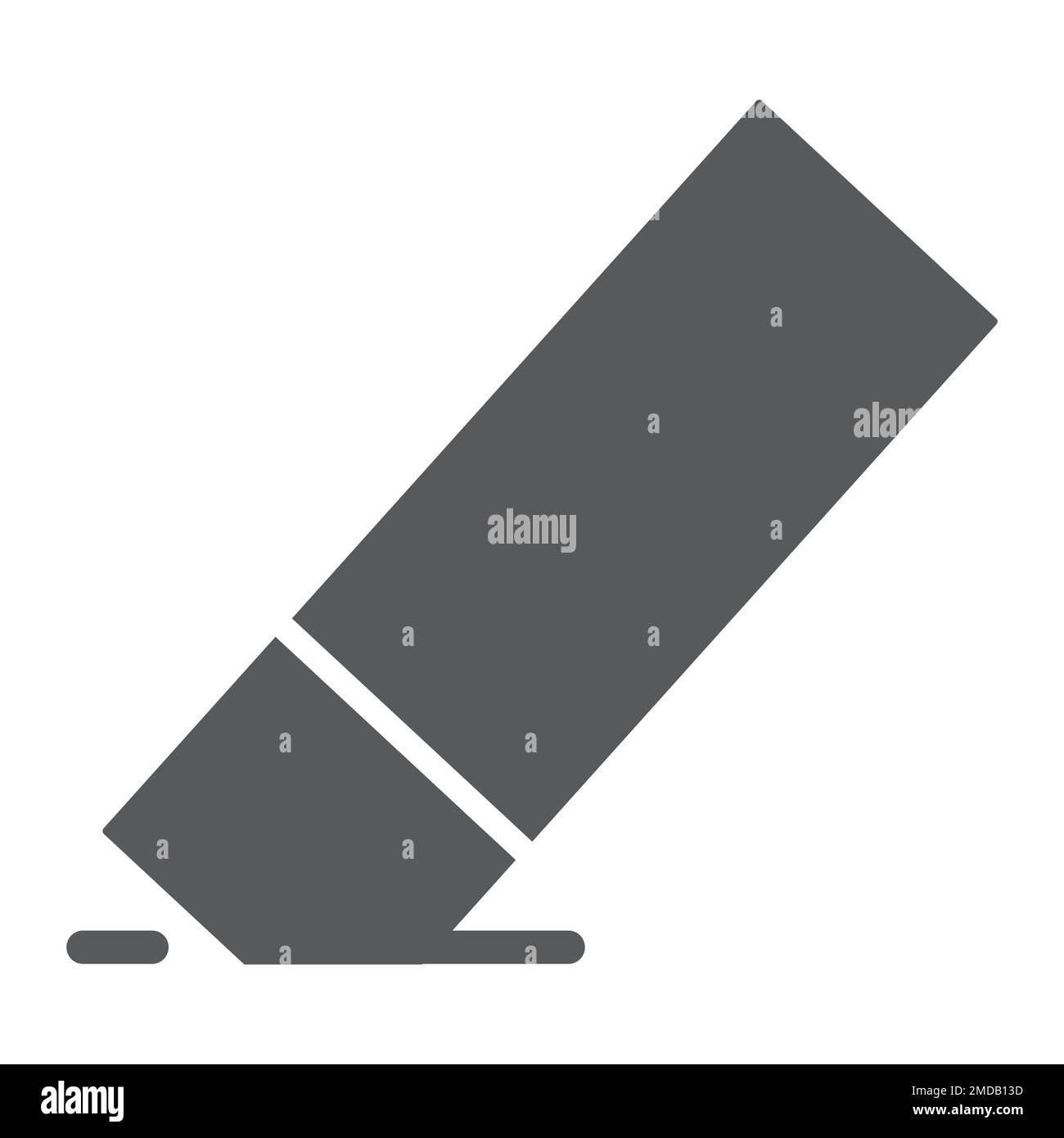 Eraser glyph icon, tools and design, rubber sign, vector graphics, a solid pattern on a white background, eps 10. Stock Vector
