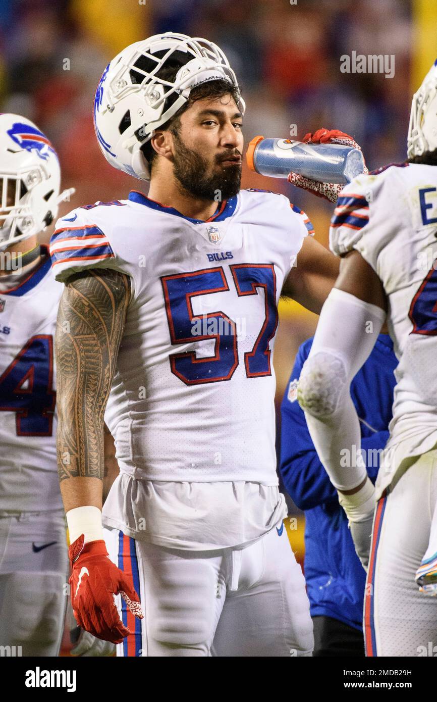 Buffalo Bills defensive end AJ Epenesa (57) in action against the