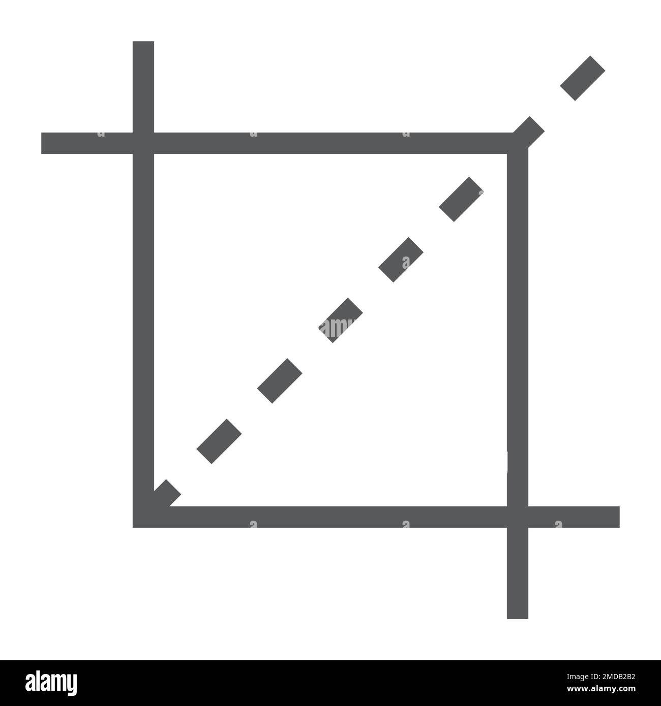 Crop tool line icon, tools and design, cut sign, vector graphics, a linear pattern on a white background, eps 10. Stock Vector
