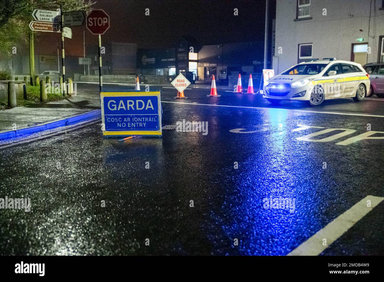 Ballinasloe, Galway, Ireland, 23rd January 2023. Garda roadblock after