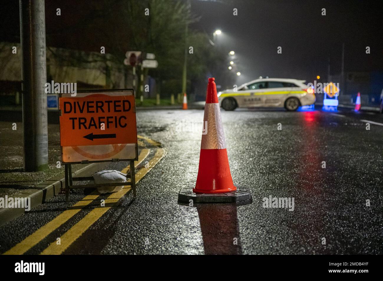 Ballinasloe, Galway, Ireland, 23rd January 2023. Garda roadblock after