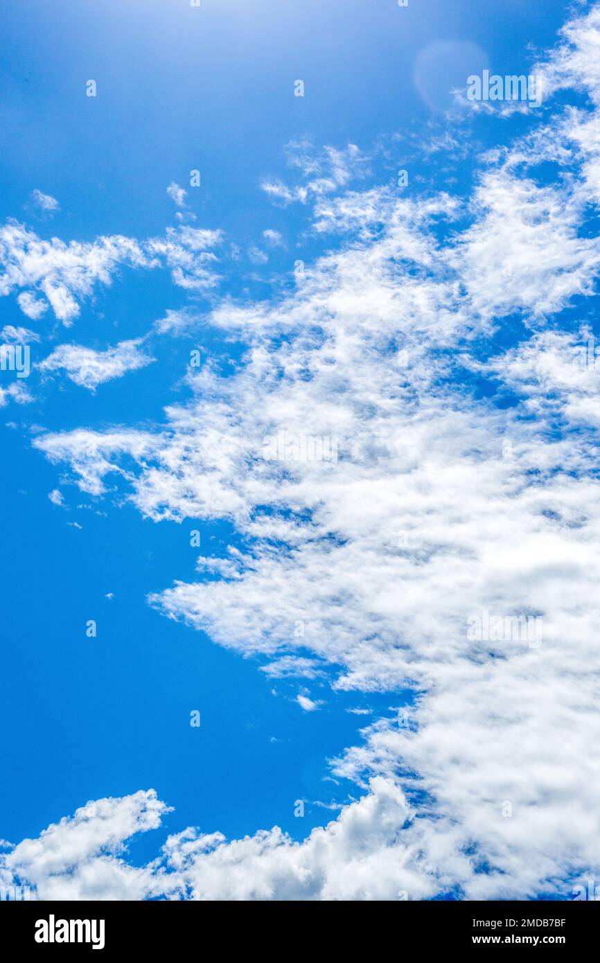 blue sky and white clouds in summer Stock Photo - Alamy