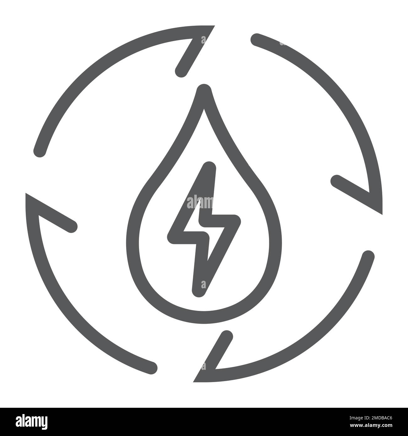 Water energy line icon, ecology and energy, recycling sign, vector ...