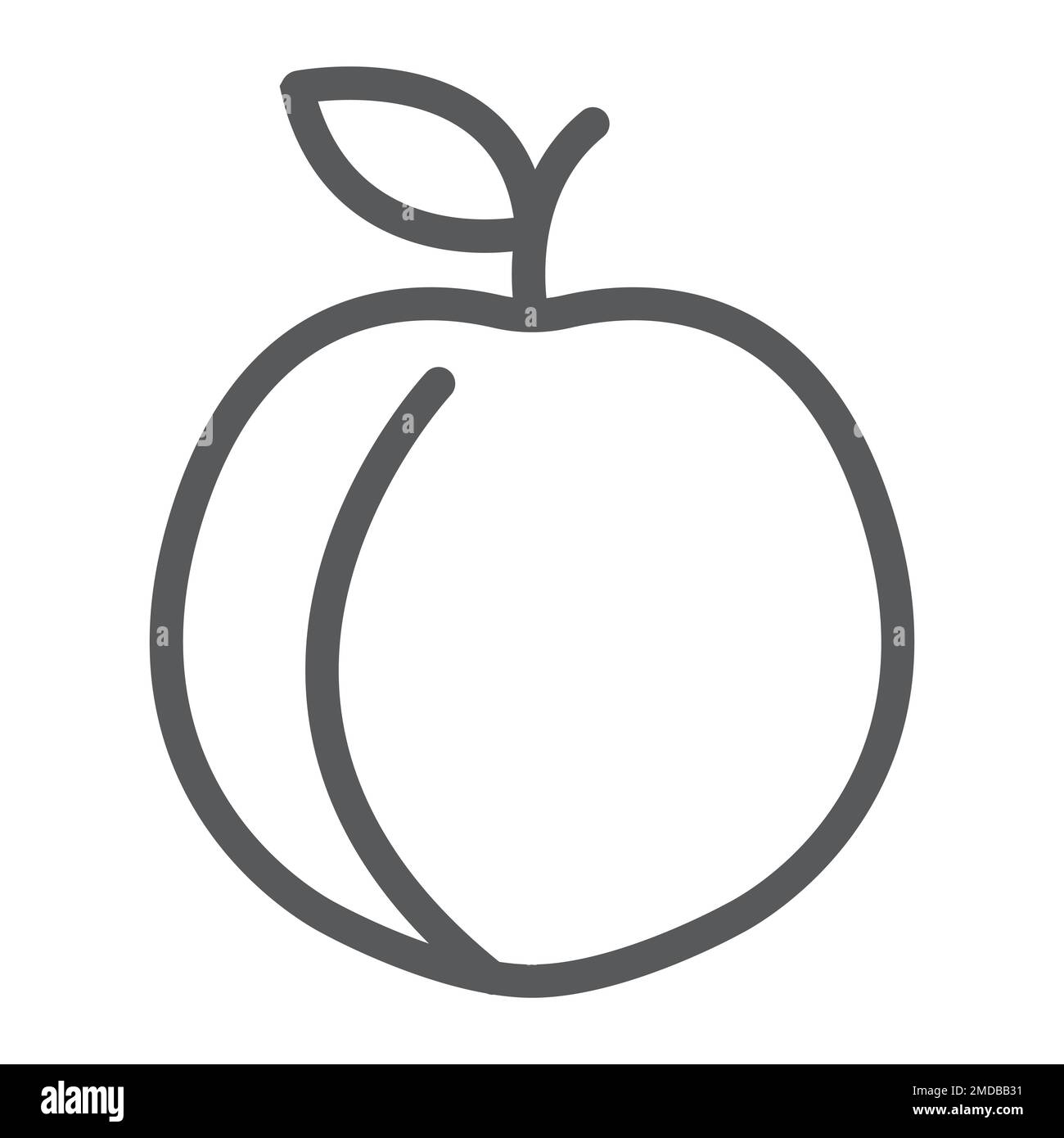 Peach line icon, fruit and vitamin, apricot sign, vector graphics, a ...