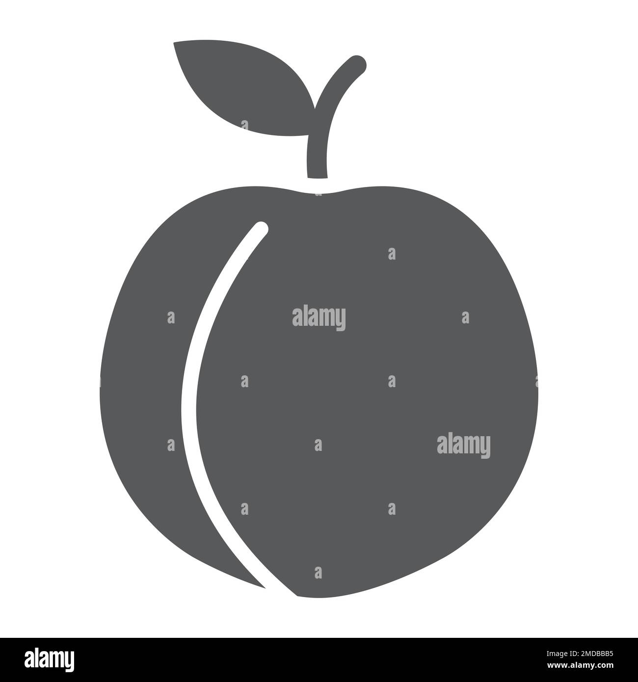 Peach glyph icon, fruit and vitamin, apricot sign, vector graphics, a ...