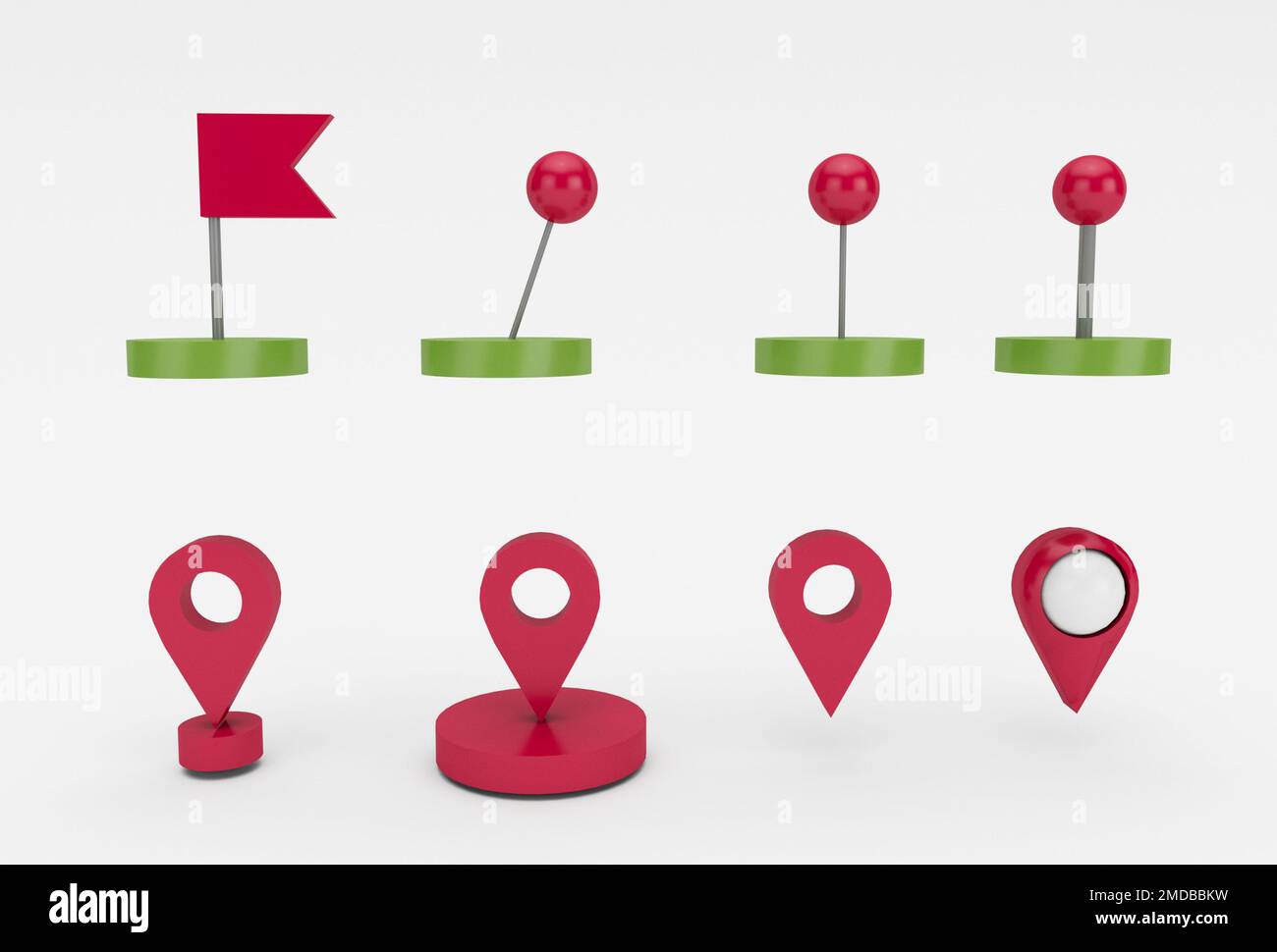 Location map pin gps pointer markers 3d illustration for destination ...