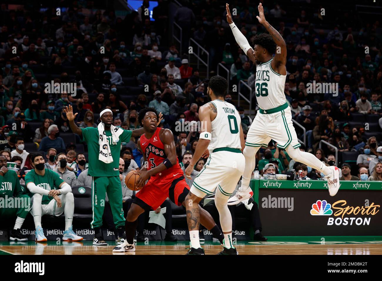 OG Anunoby 2-handed slam Jayson Tatum Raptors