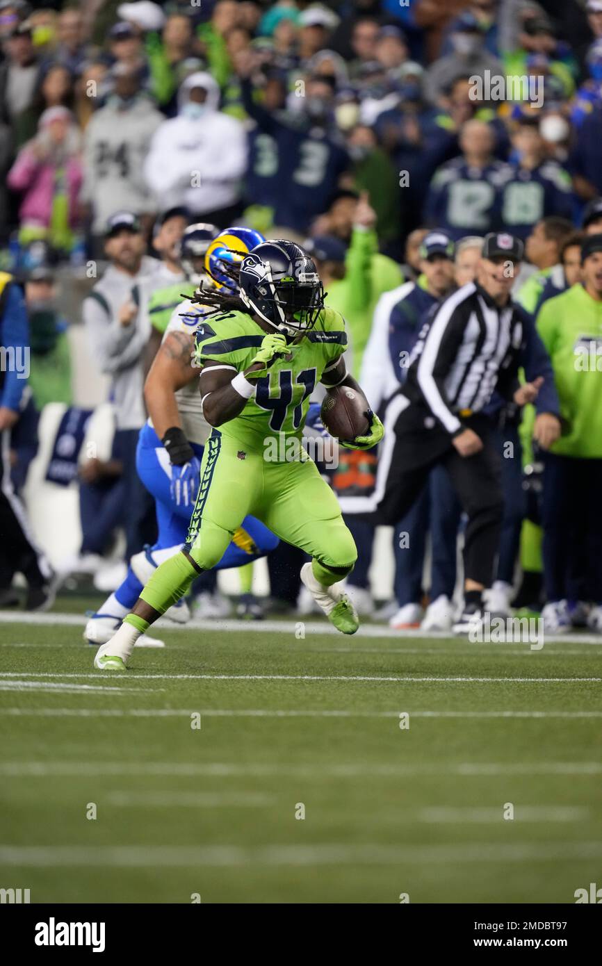 Seattle Seahawks quarterback Geno Smith (7) during an NFL football game  against the Los Angeles Rams, Thursday, Oct. 7, 2021, in Seattle. The Los  Angeles Rams won 26-17. (AP Photo/Ben VanHouten Stock Photo - Alamy