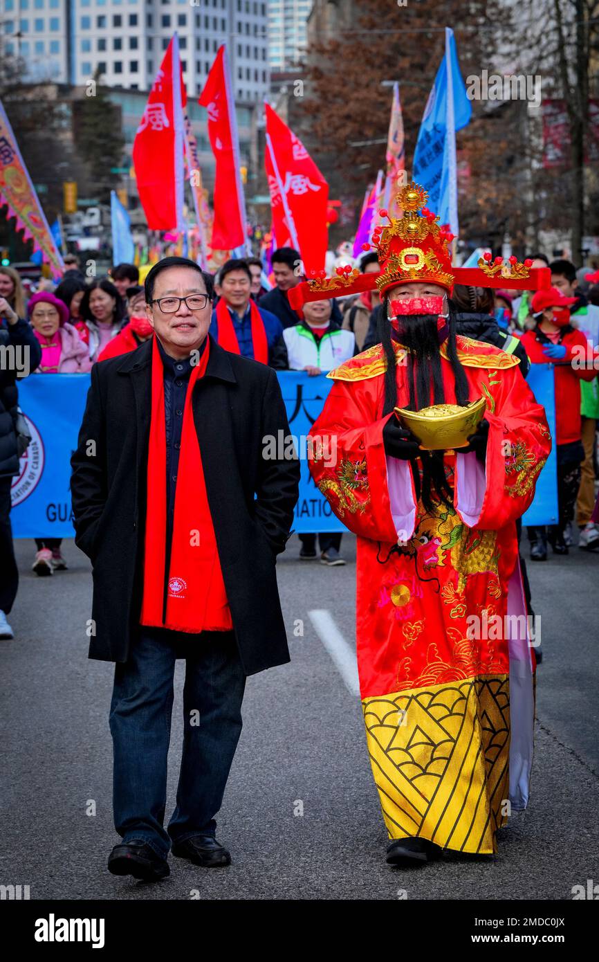 Chinese Lunar New Year Parade, Chinatown, Vancouver, British Columbia, Canada Stock Photo