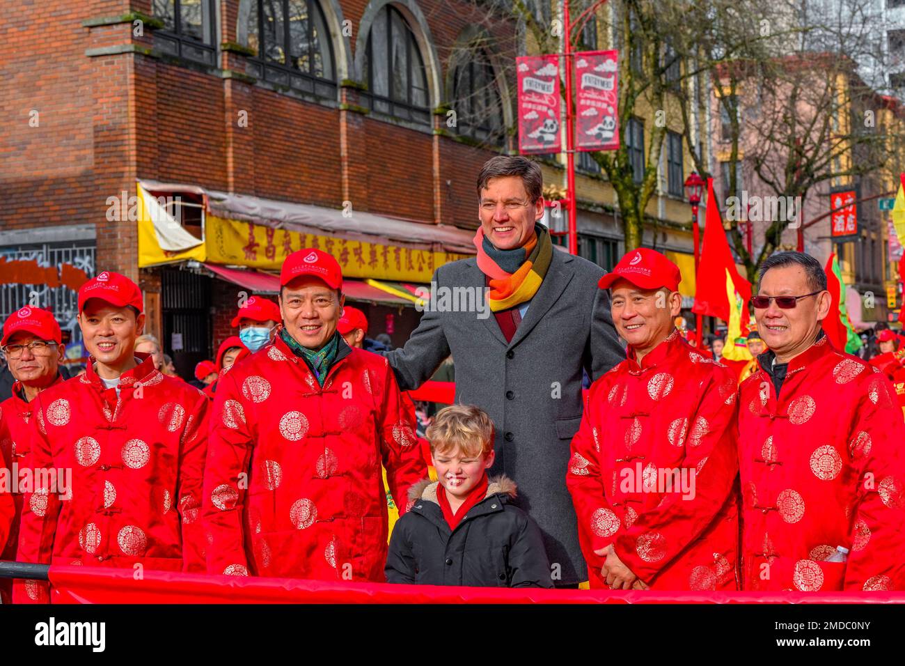 BC Premier David Eby, Chinese Lunar New Year Parade, Chinatown, Vancouver, British Columbia, Canada. Stock Photo