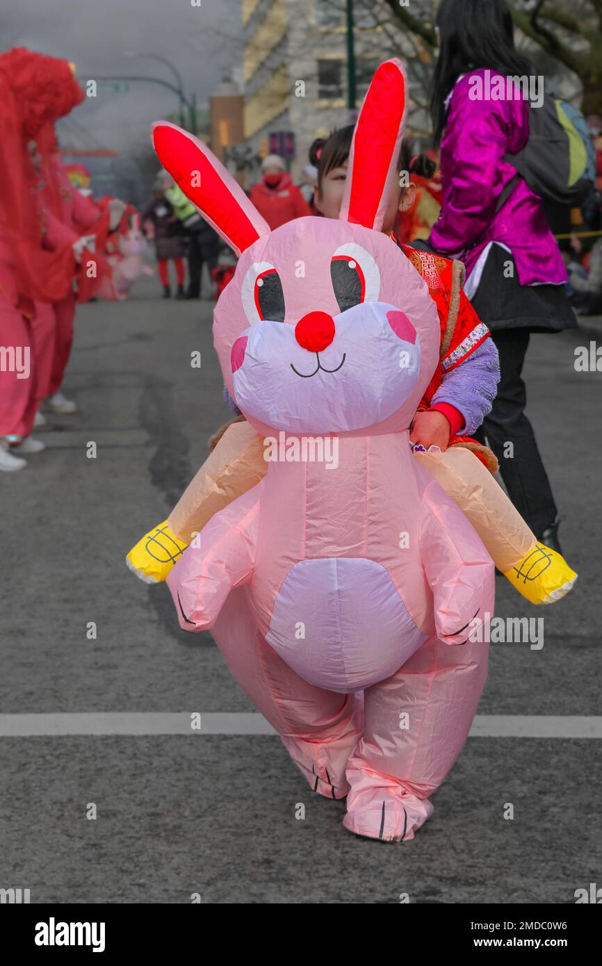 Year of the Rabbit, Chinese Lunar New Year Parade, Chinatown, Vancouver, British Columbia, Canada Stock Photo