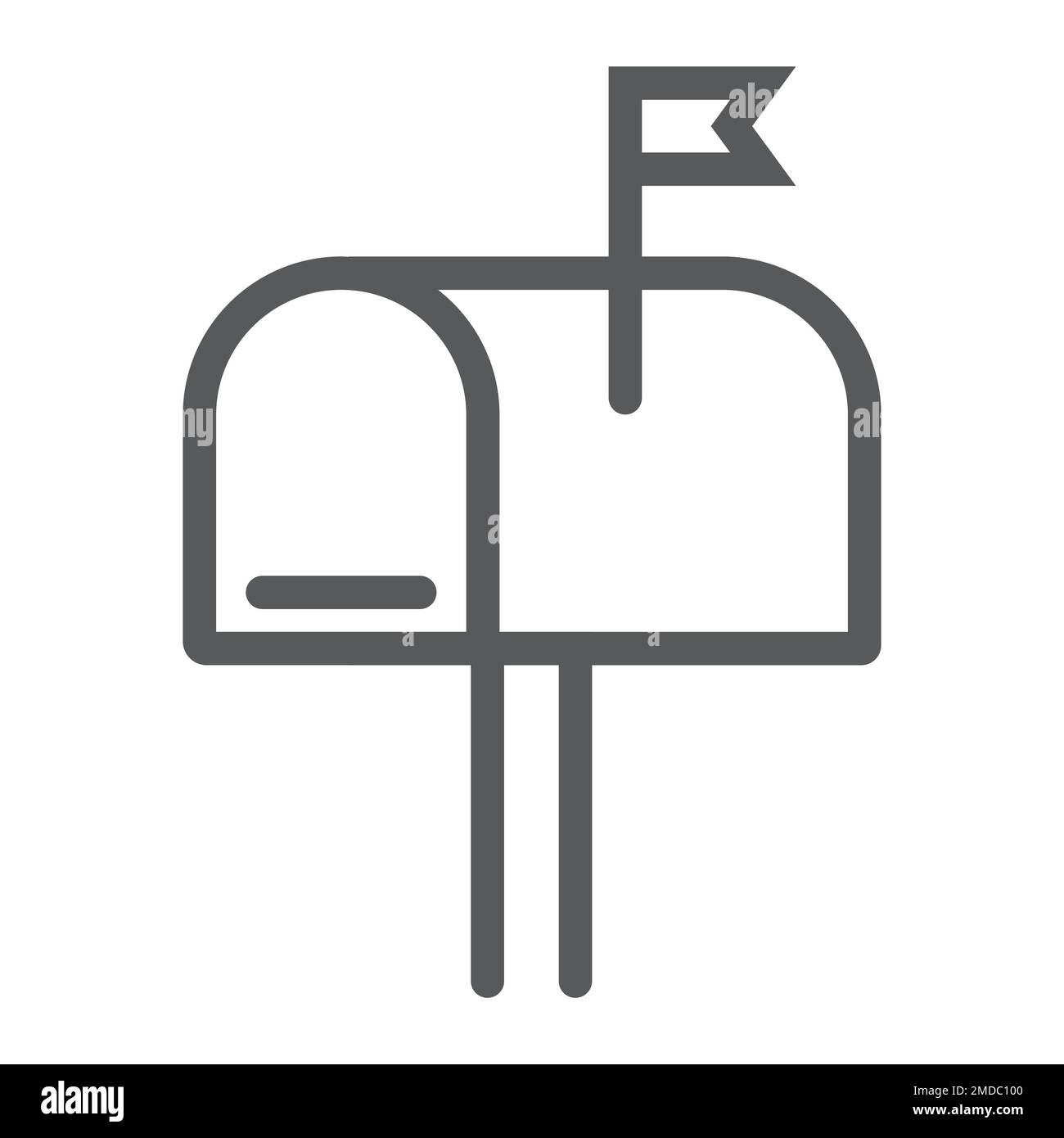 Mail box line icon, letter and post, mailbox sign, vector graphics, a