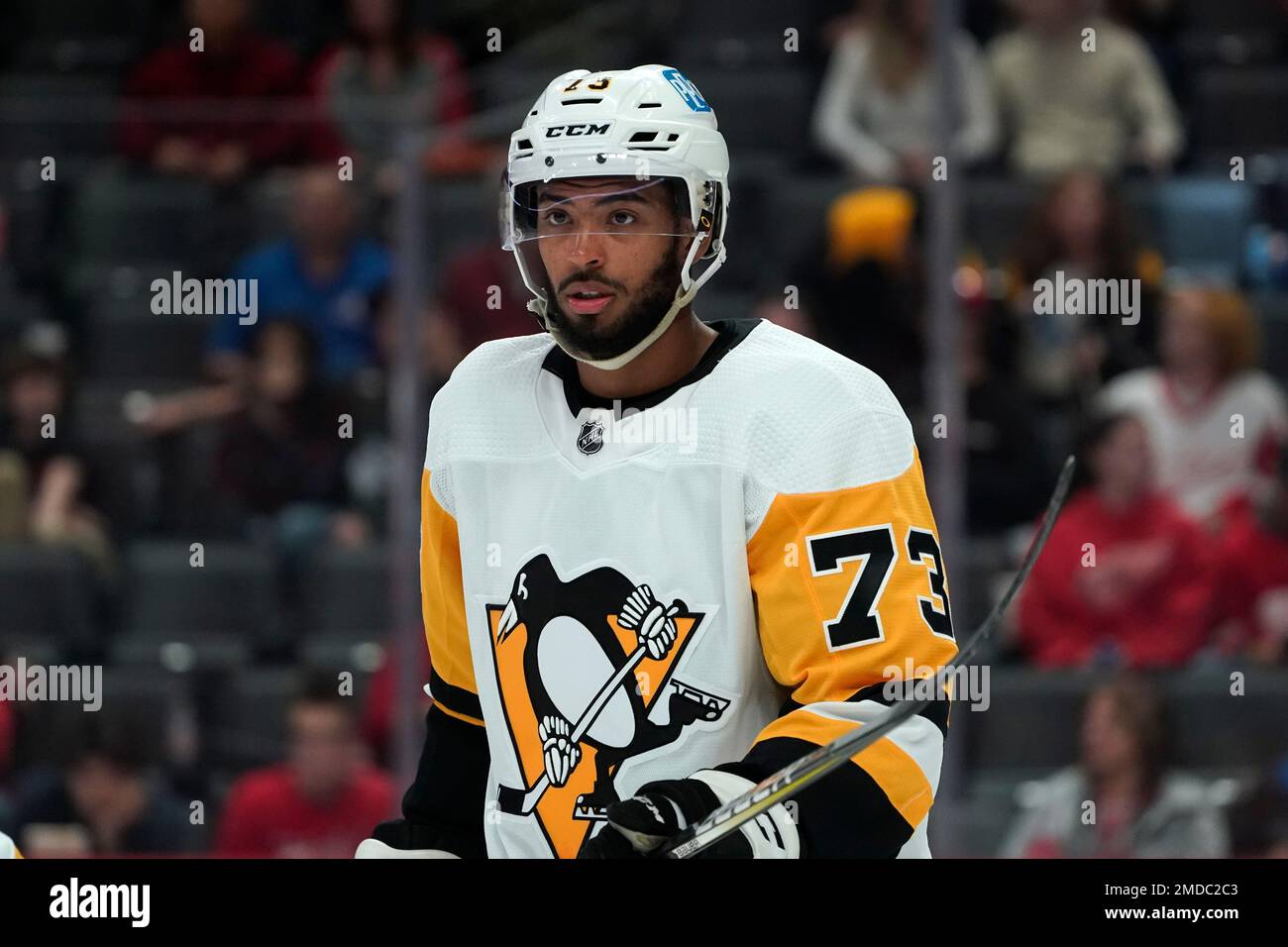 Pittsburgh Penguins defenseman Pierre-Olivier Joseph (73) during