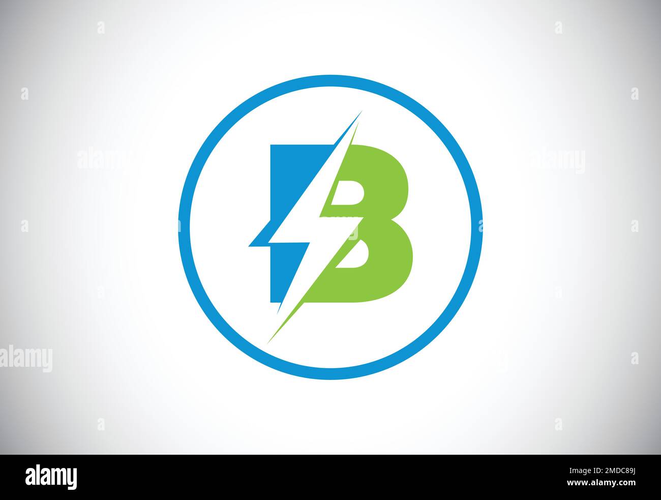 Initial B letter logo design with lighting thunder bolt. Electric bolt ...