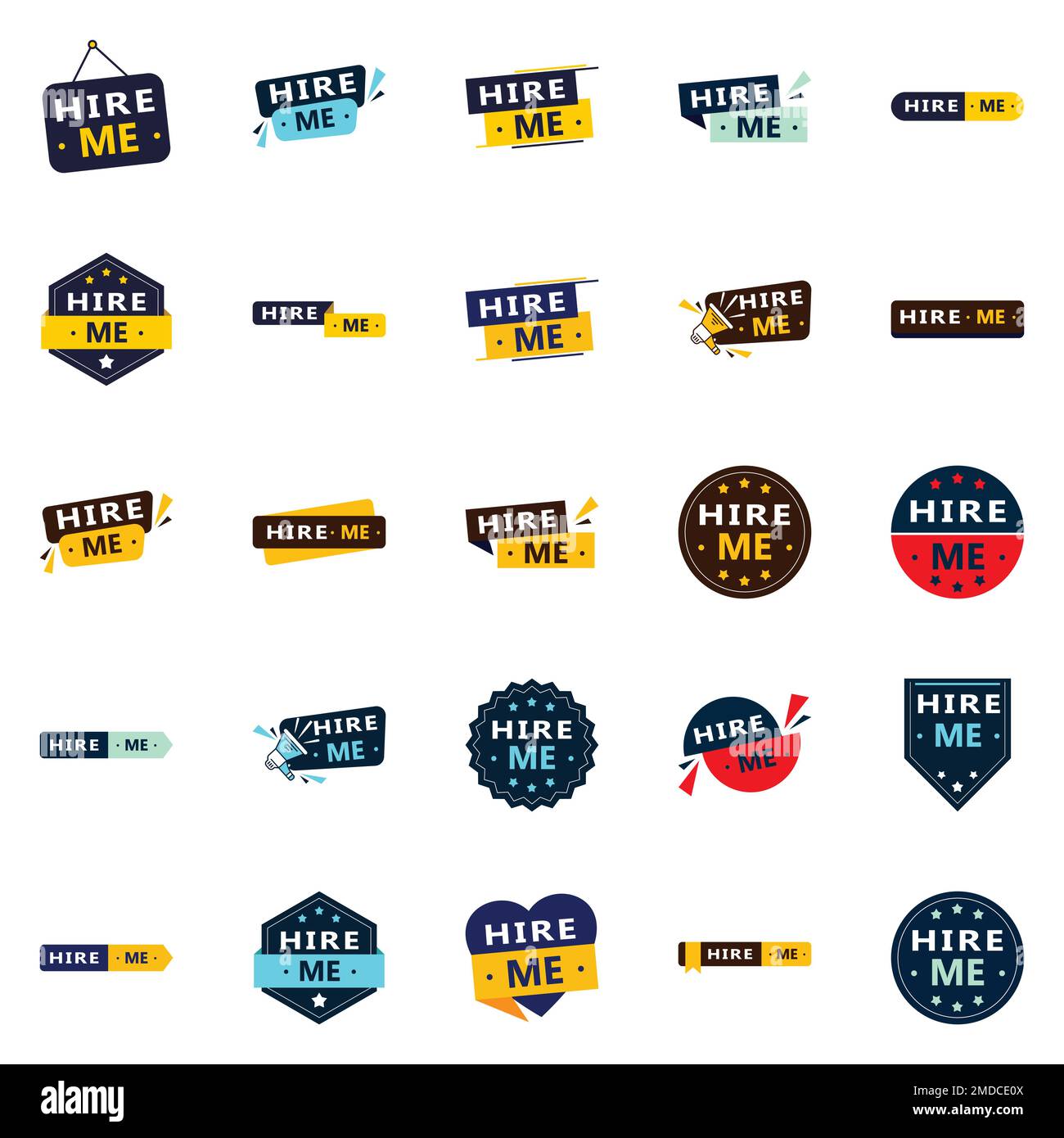 Stand Out from the Crowd with Our Pack of 25 Hire Me Banners Stock