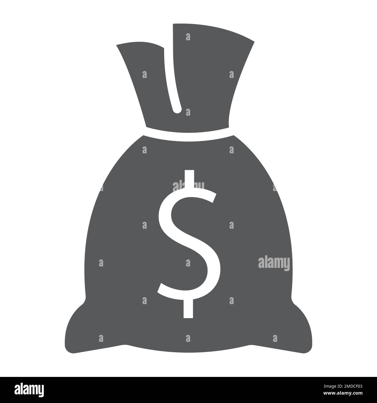 Money bag glyph icon, finance and banking, income sign, vector graphics ...