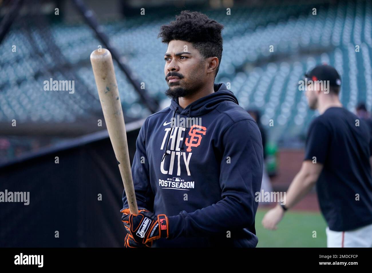 San Francisco Giants' LaMonte Wade Jr bats against the Houston Astros  during the fifth inning of a baseball game in San Francisco, Saturday, July  31, 2021. (AP Photo/Jed Jacobsohn Stock Photo - Alamy