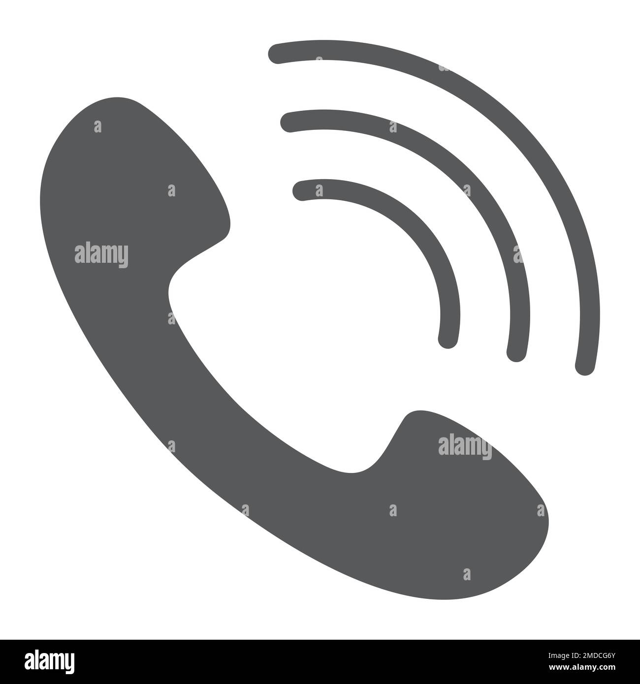 Call glyph icon, phone and communication, ring sign, vector graphics, a solid pattern on a white background, eps 10. Stock Vector