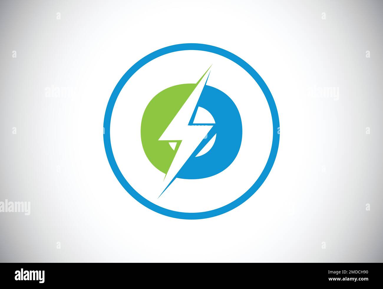 Initial O letter logo design with lighting thunder bolt. Electric bolt ...