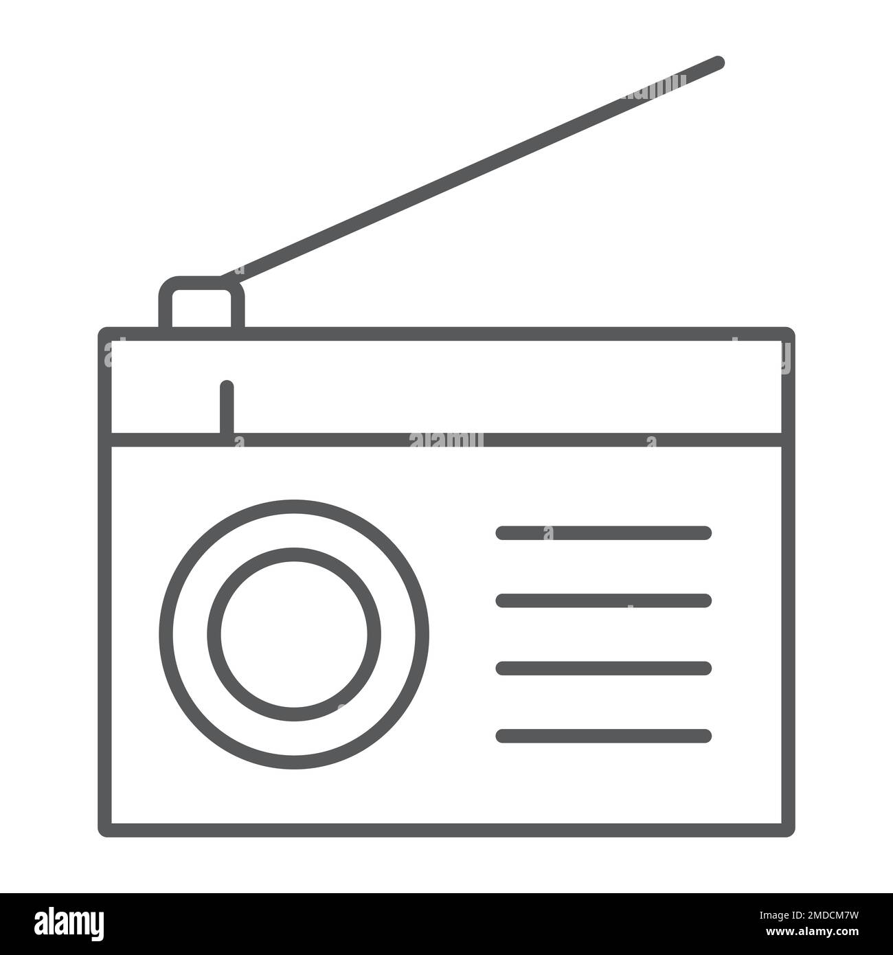 Radio thin line icon, fm and sound, communication sign, vector graphics ...