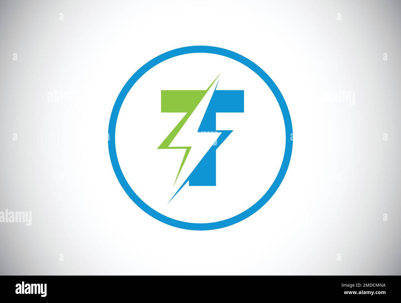 Initial T letter logo design with lighting thunder bolt. Electric bolt ...