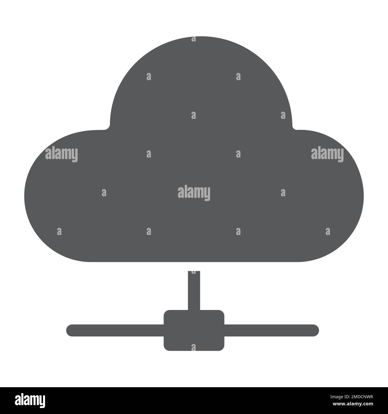 Cloud computing glyph icon, data and analytics, network sign, vector graphics, a solid pattern on a white background, eps 10. Stock Vector