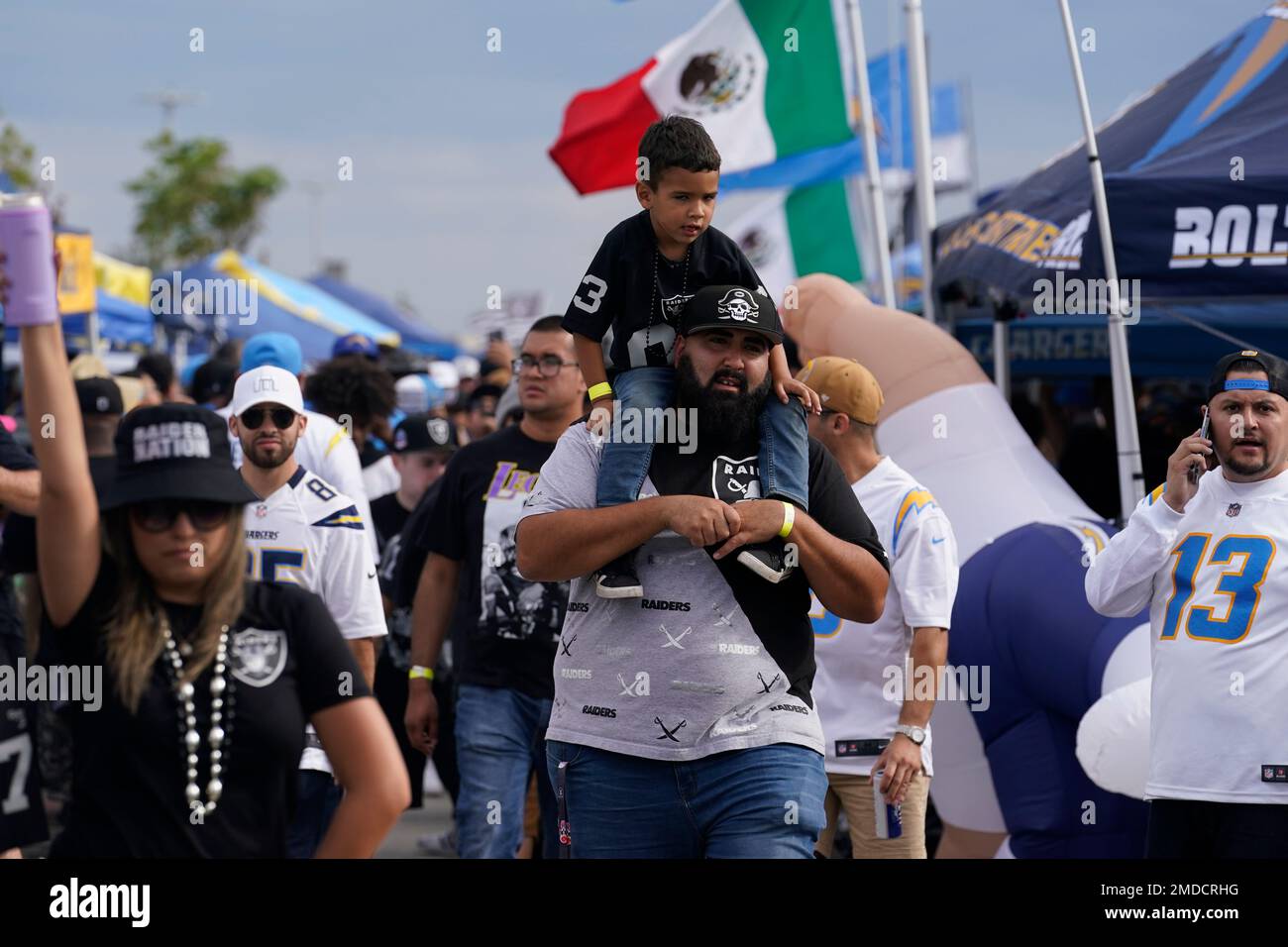 Los Angeles Chargers fans tailgate prior to an NFL football game